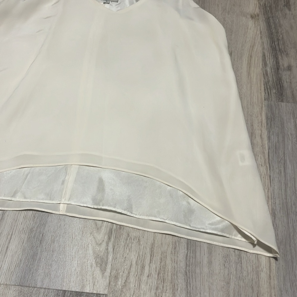 Mason Silk Lace Cream Flowing Tank Top Size 0 - Picture 6 of 8